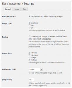 How to Automatically Add Watermark using WordPress - Easy Watermark Settings General