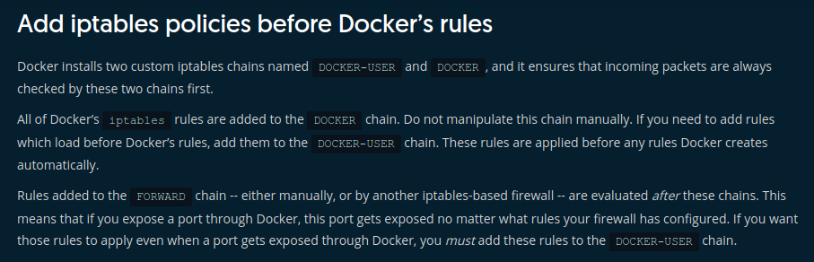 docker iptables input chain