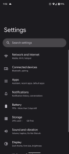 Android 12 Settings (Default Display size)