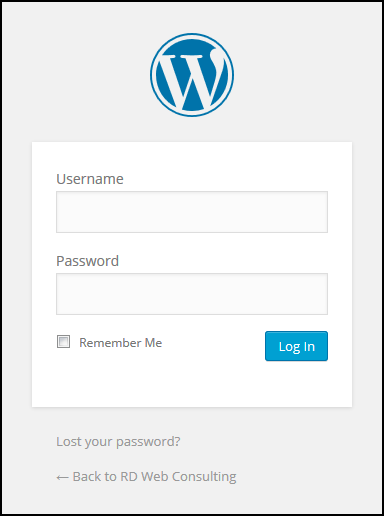 Wordpress Login Screen